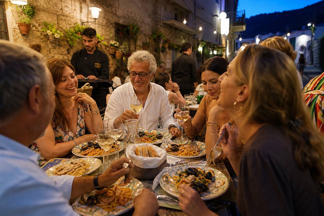 Tavola in una trattoria di Cefalù